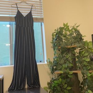 Blue Jumpsuit w/ Light Blue Vertical Stripes